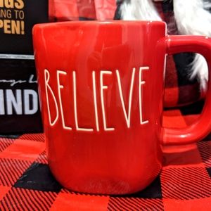 Rae Dunn Christmas Believe Mug